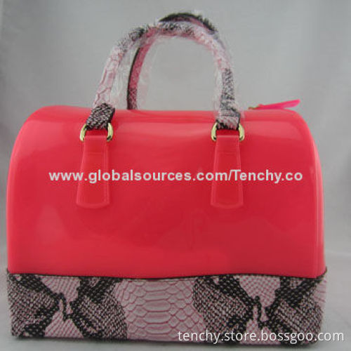 PVC Handbags with Felt Coated, Various Colors Available